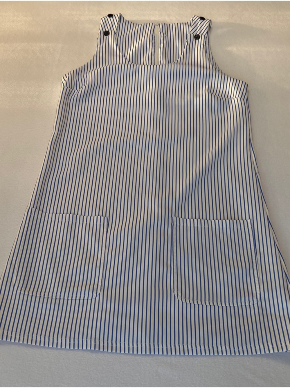 Women’s Summer Dress Striped Casual Nautical Sleeveless Double Pocket Size S